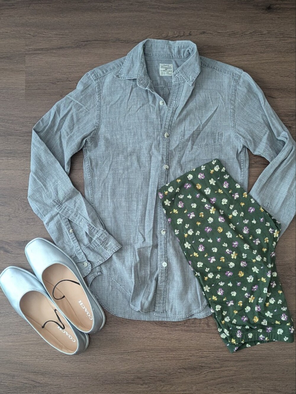 J. Crew Grey Denim Chambray Shirt